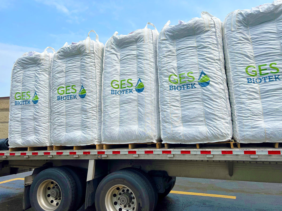 Truckload of Enhanced Cell-Max media on its